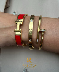 Hera narukvica u crvenoj boji, Love Ekser narukvice u boji zlata