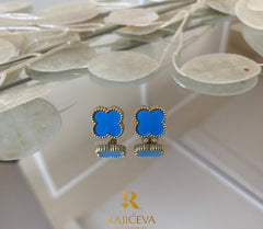 Sefora plavo-zlatne minđuše