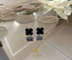 Sefora crno-srebrne minđuše