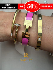 Hera narukvica u pink boji, Love i Ekser narukvice u boji zlata.