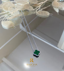 Sefora ogrlica zeleno-srebrna