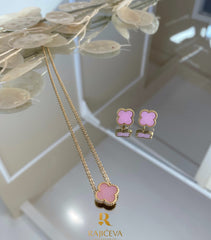Sefora roze-zlatni ogrlica i minđušice