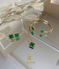 Sefora zeleno zlatni set 3/1