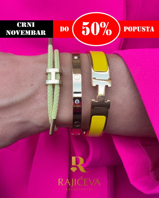 Hera, Love, Lora žuta narukvice u boji zlata