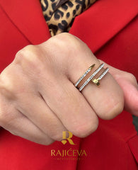 Ekser prsten novi model u boji zlata