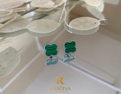 Sefora zeleno-srebrne minđuše