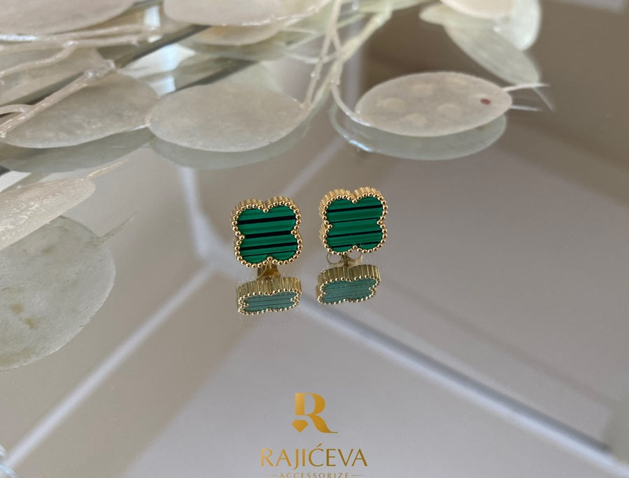 Sefora zeleno-zlatne minđuše