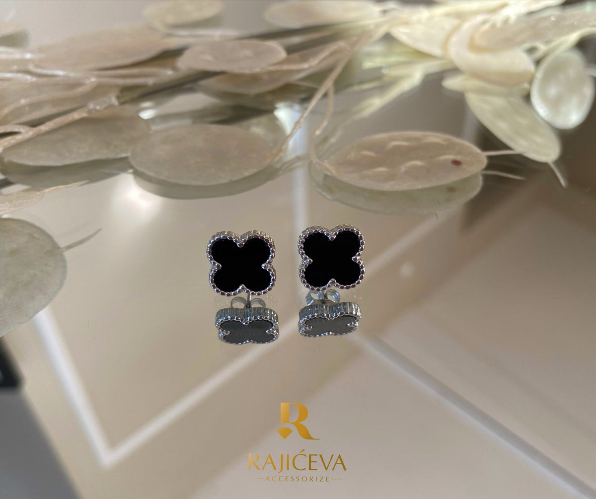 Sefora crno-srebrne minđuše