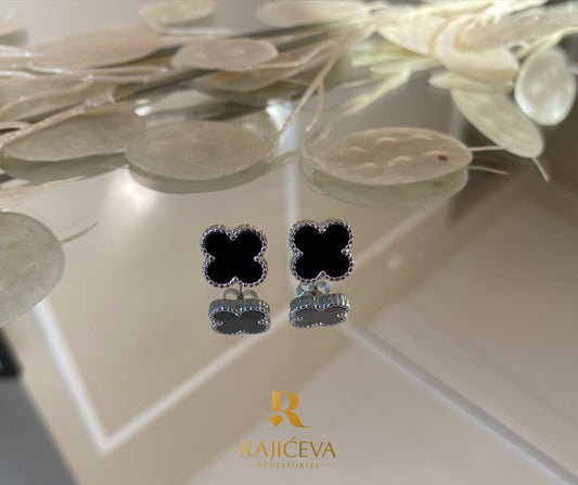 Sefora crno-srebrne minđuše