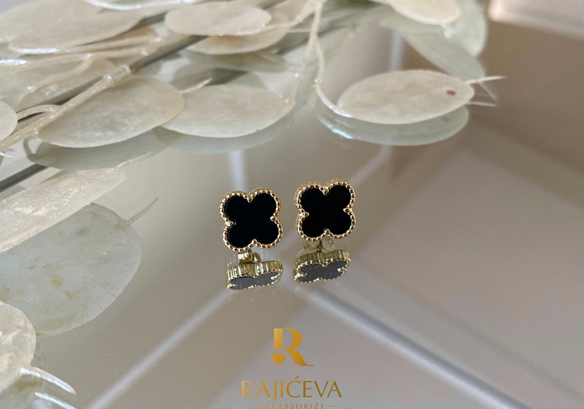 Sefora crno-zlatne minđuše