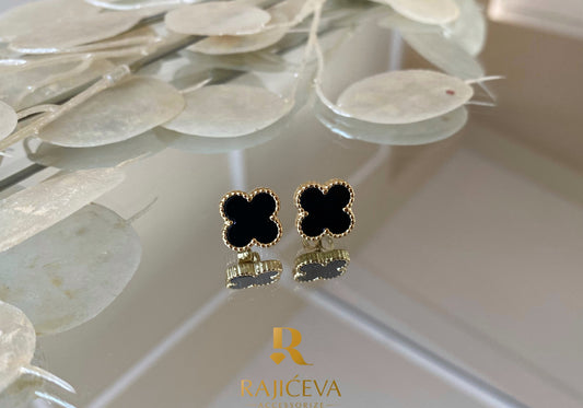 Sefora crno-zlatne minđuše