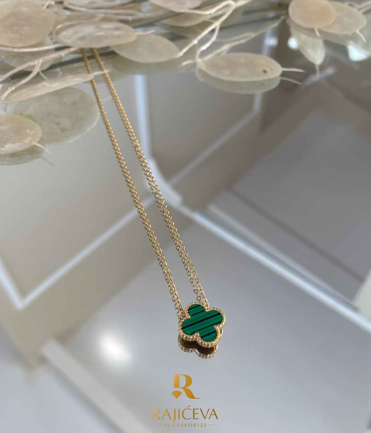 Sefora ogrlica zeleno-zlatna