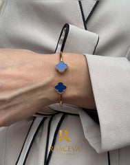 Sefora sa dve deteline, royal blue-zlatna