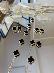 Sefora crno-zlatni set sa pet detelina