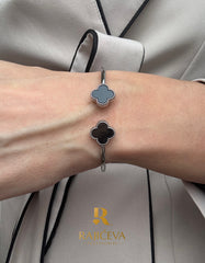 Sefora sa dve deteline, crno-srebrna