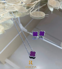 Sefora ljubičasto-srebrna ogrlica i minđušice
