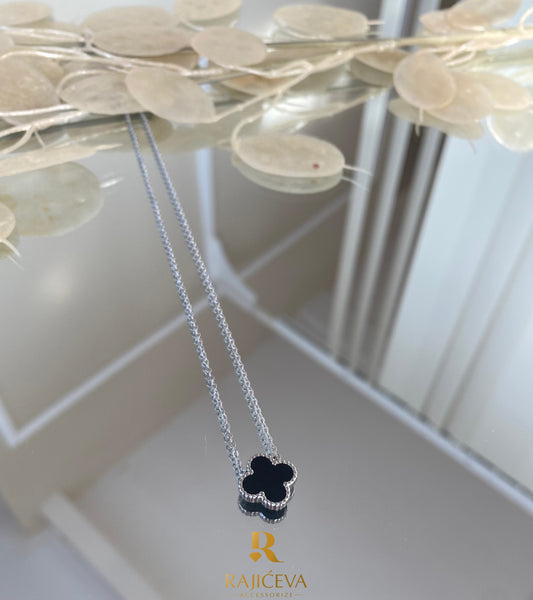 Sefora ogrlica crno-srebrna