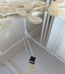 Sefora ogrlica crno-srebrna