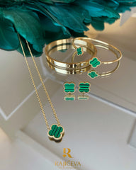 Sefora zeleno-zlatna 3/1 Love narukvica