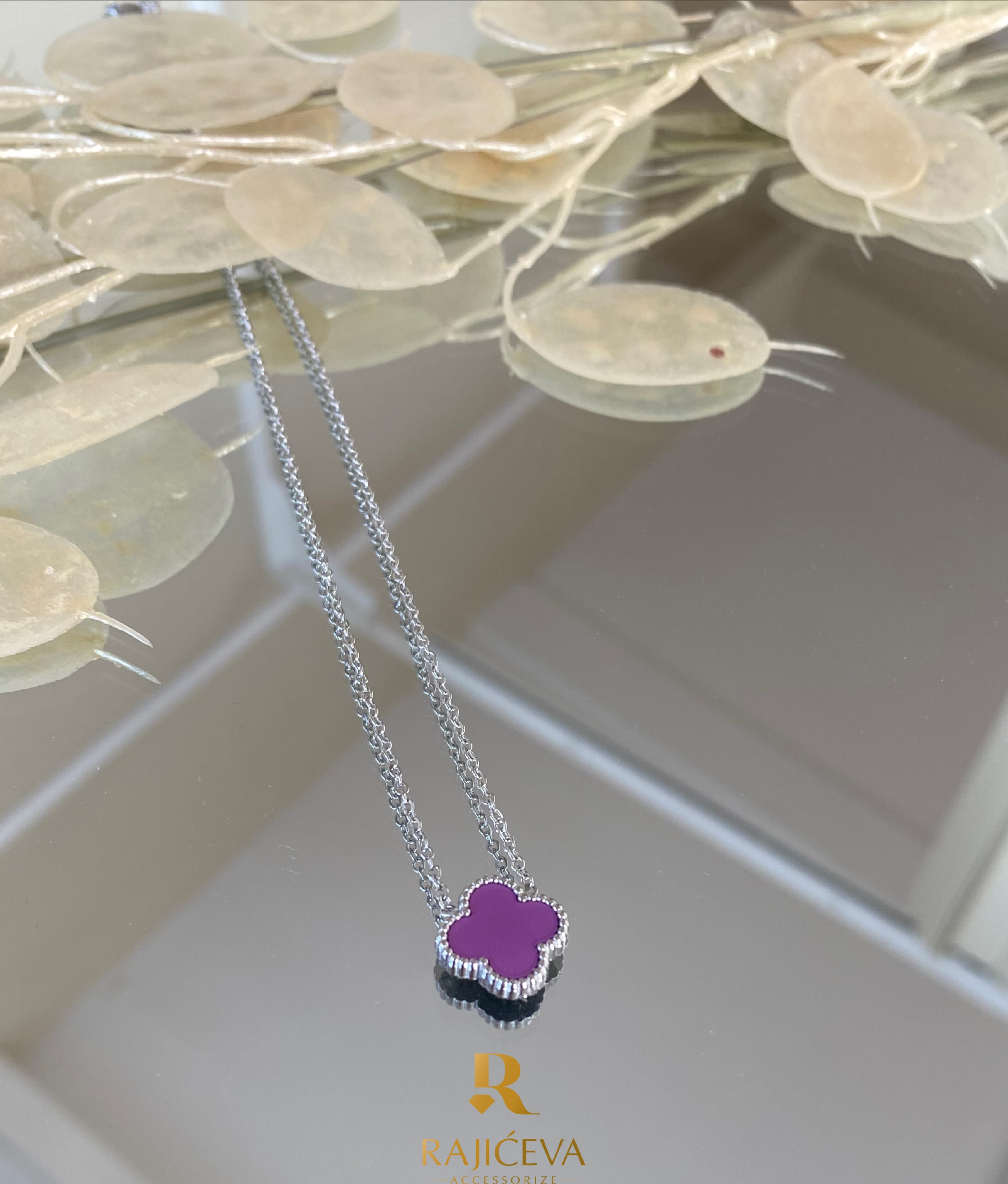 Sefora ogrlica ljubičasto-srebrna
