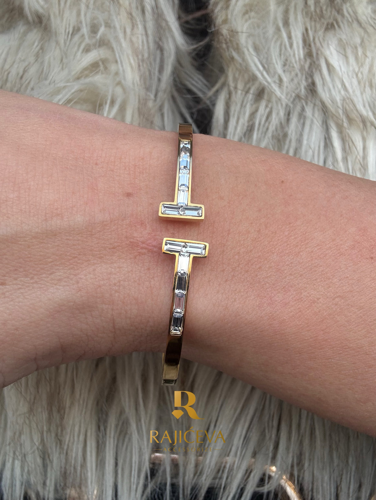 Tifani narukvica u boji zlata sa imitacijom kristala