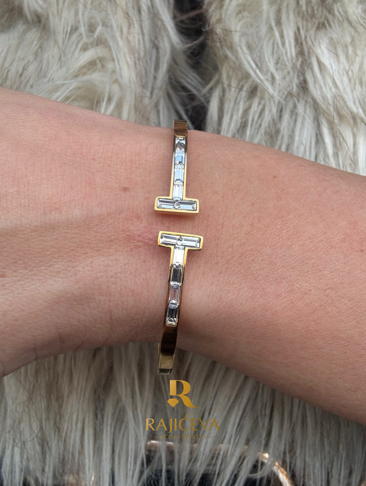 Tifani narukvica u boji zlata sa imitacijom kristala