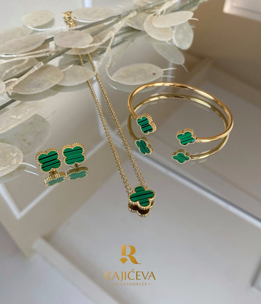 Sefora zeleno zlatni set 3/1