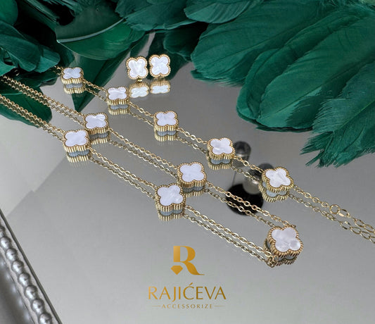 Sedef-zlatni set sa 5 detelina