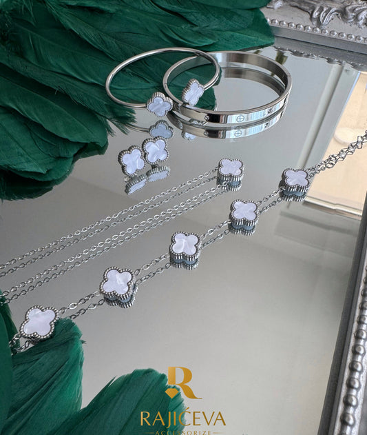 Sedef srebrni-sefora set +Love