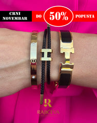 Hera, Love, Lora crna narukvice u boji zlata