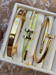 Ekser, Love, žuta Lora narukvica u boji zlata