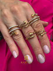 Ekser prsten novi model u boji srebra