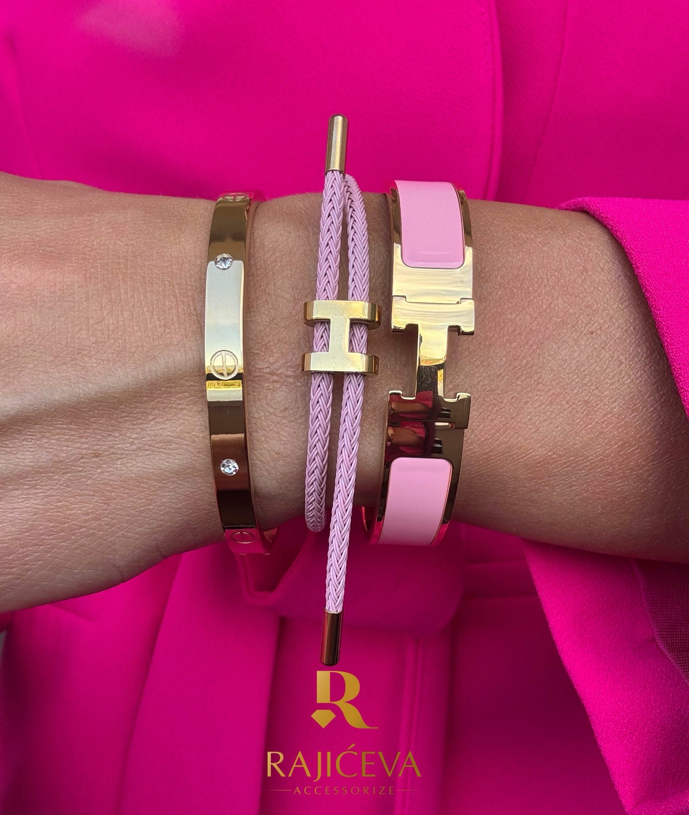 Hera, Love, Lora roze narukvice u boji zlata