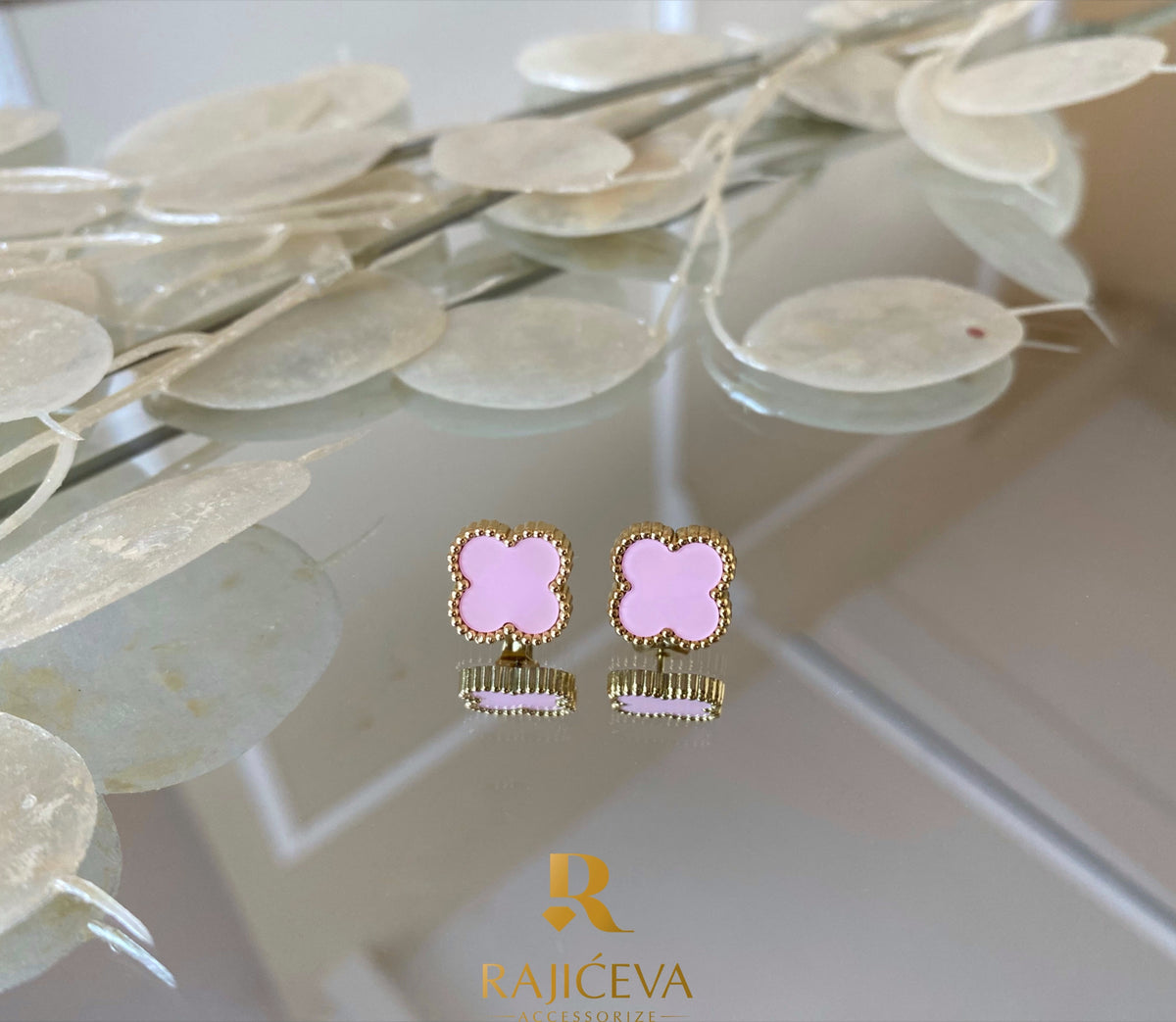 Sefora roze-zlatne minđuše